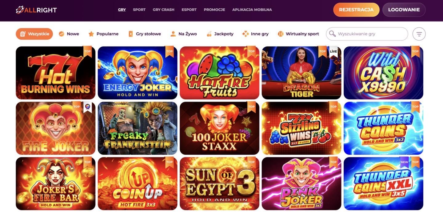 allright casino bonus bez depozytu